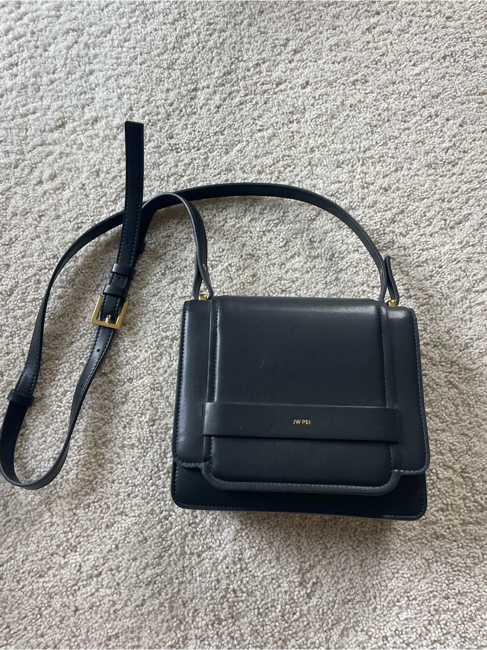 JW PEI Black Crossbody Bag with Gold Hardware